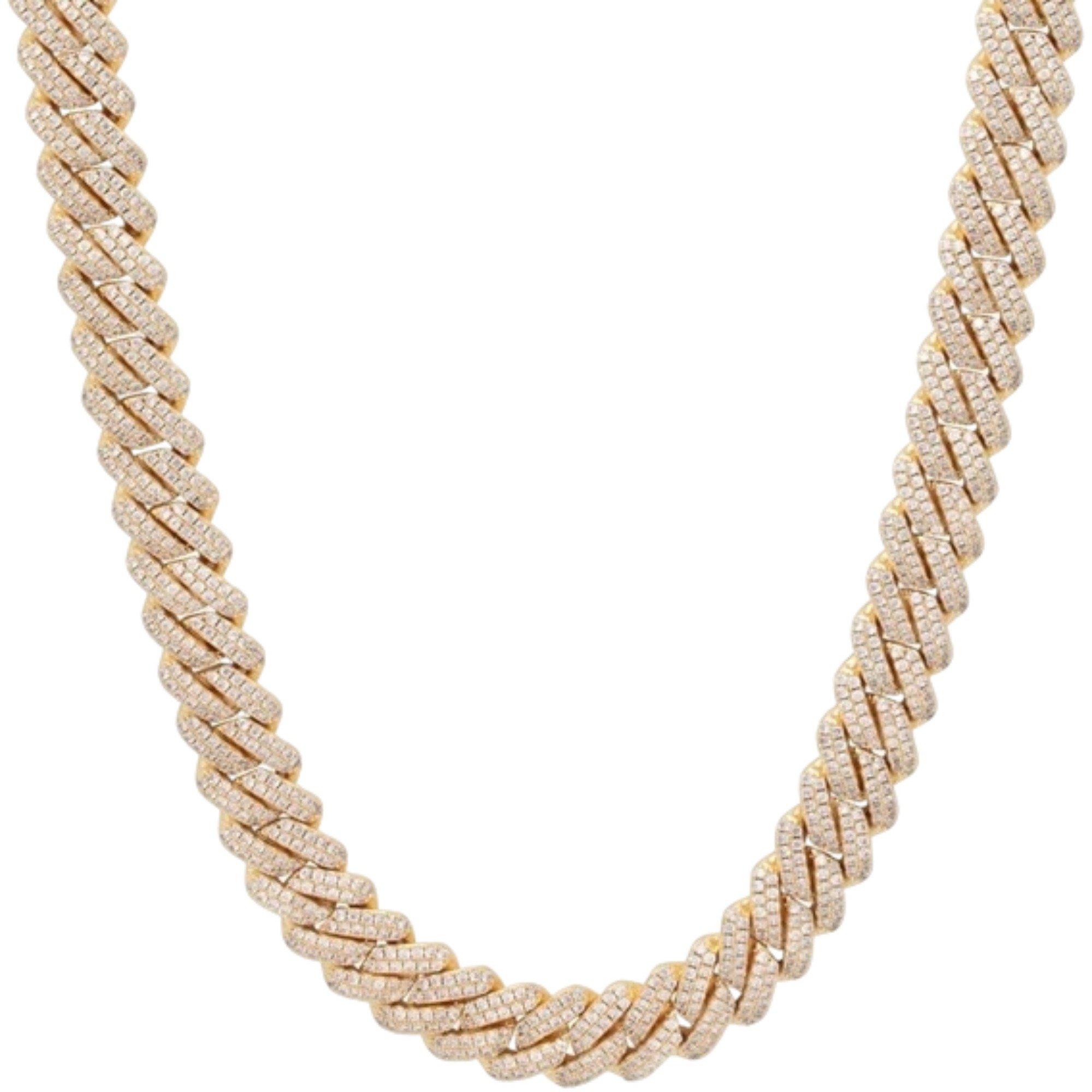 King Ice 14k Gold Plated Iced Miami Cuban Chain - GOLD